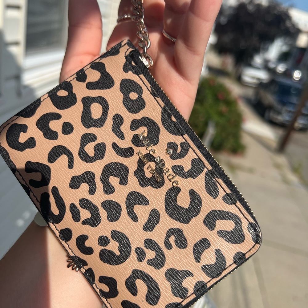 Kate spade Leopard keychain wallet